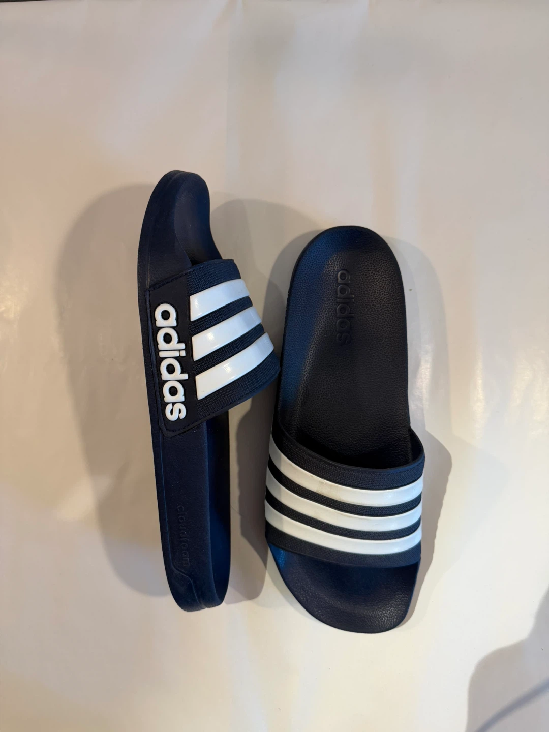 Adidas Adilette Shower Slides - Navy/White - photo 2