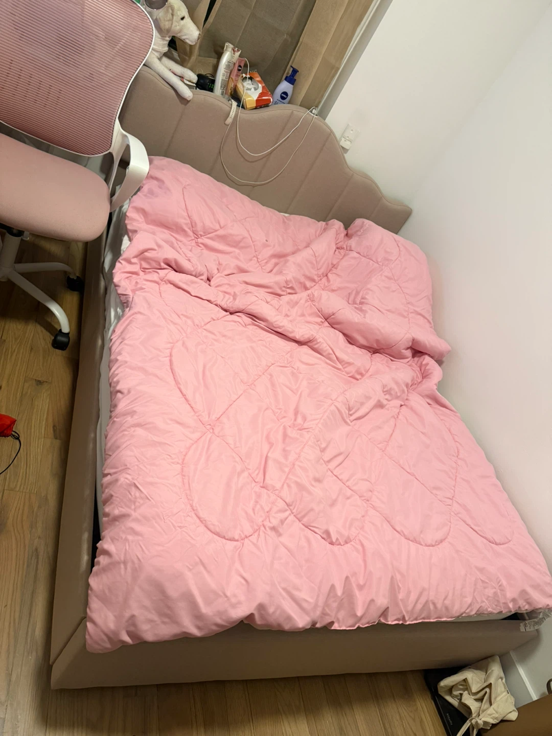 Full-size bed with drawers