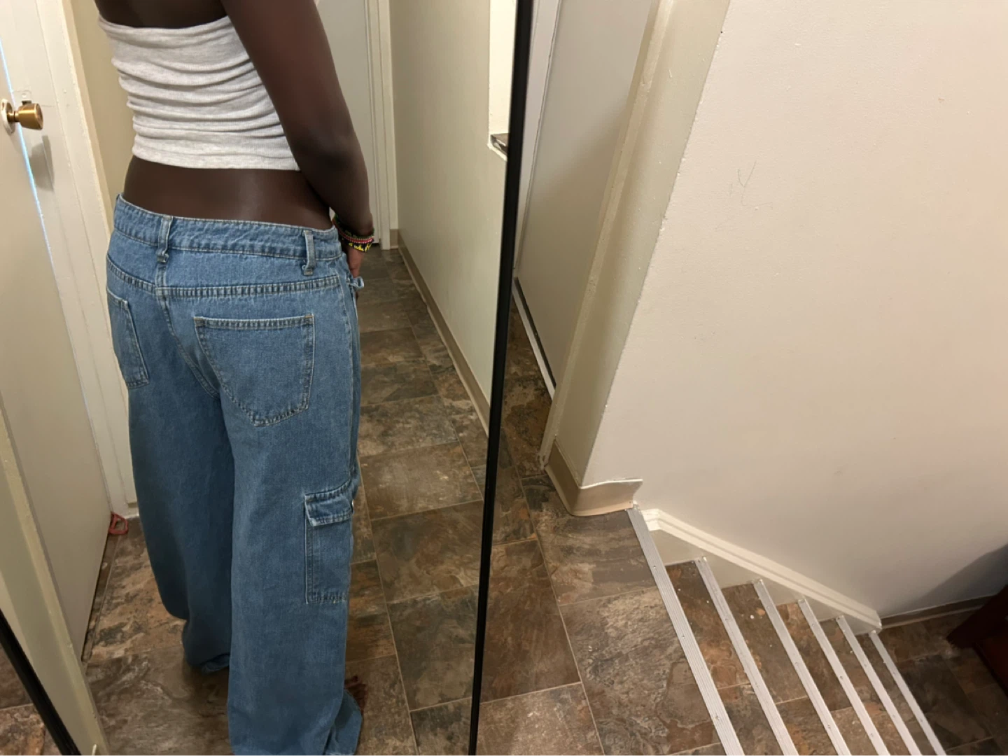 SHEIN Wide Leg Cargo Jeans Size L – Like New - photo 2