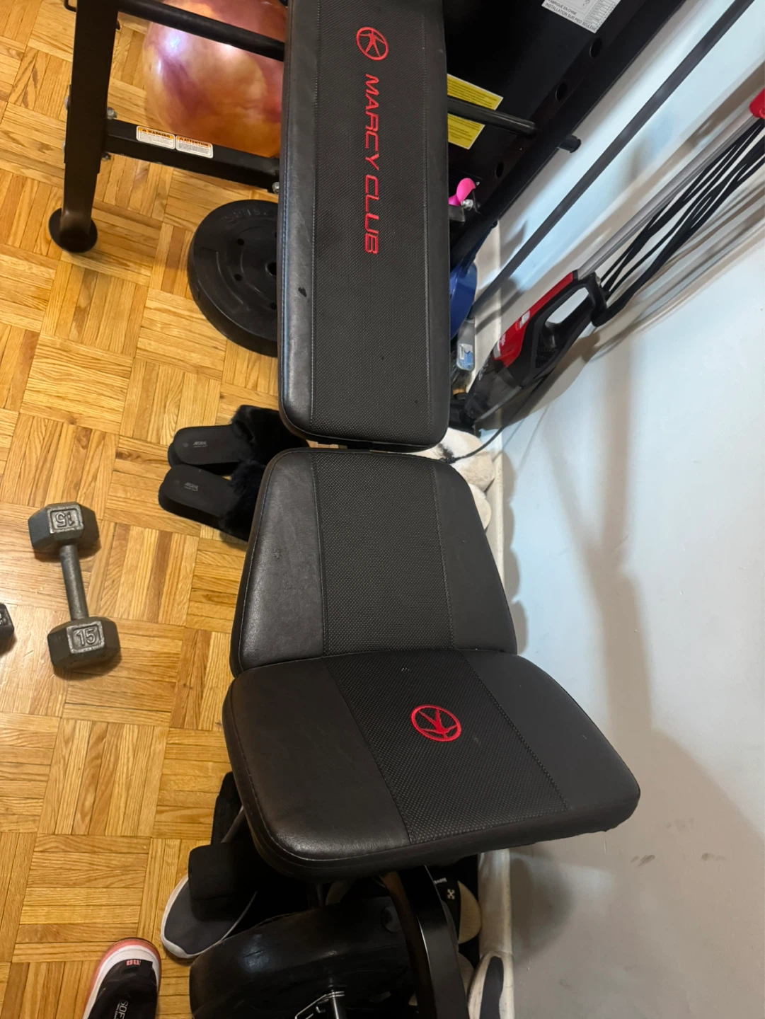 Marcy Club Weight Bench with Barbell and Weights - photo 2