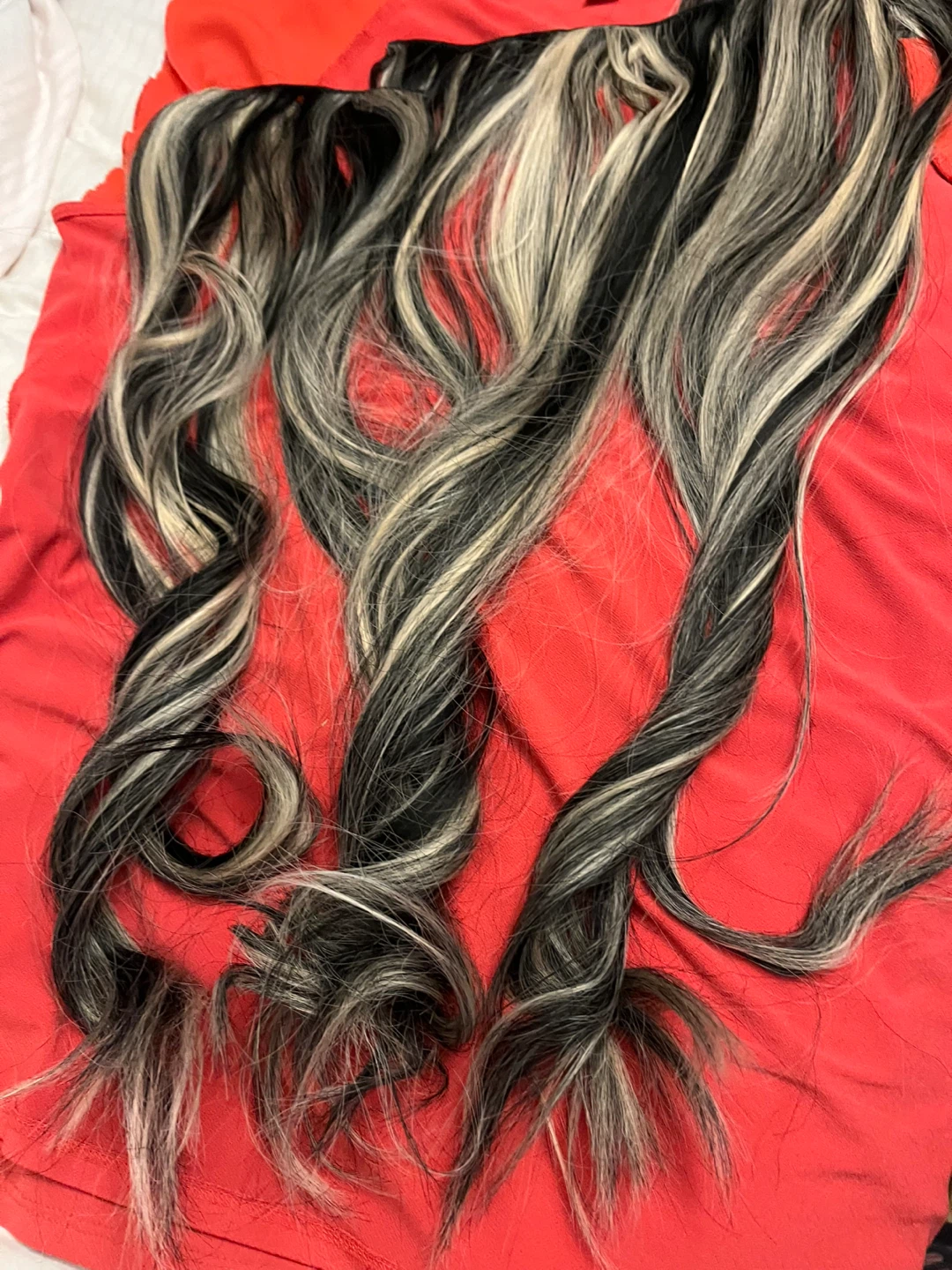Black and Blonde Striped Hair Extensions