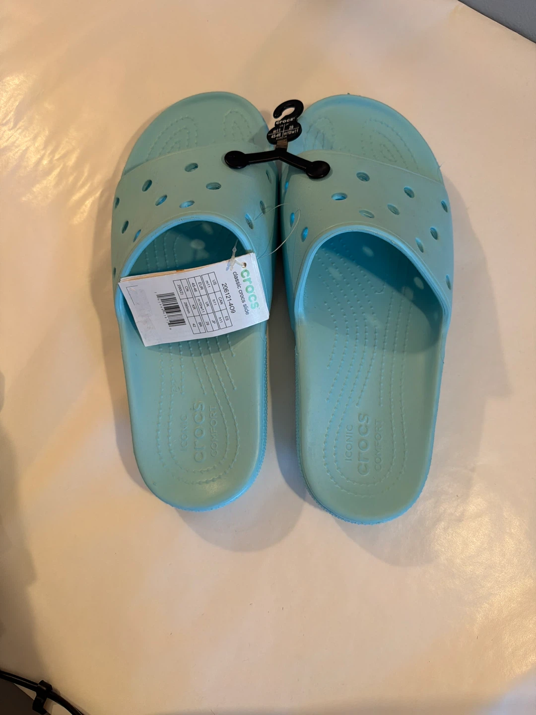 Crocs Classic Slide Sandals - Light Blue - Size M 11 - photo 2