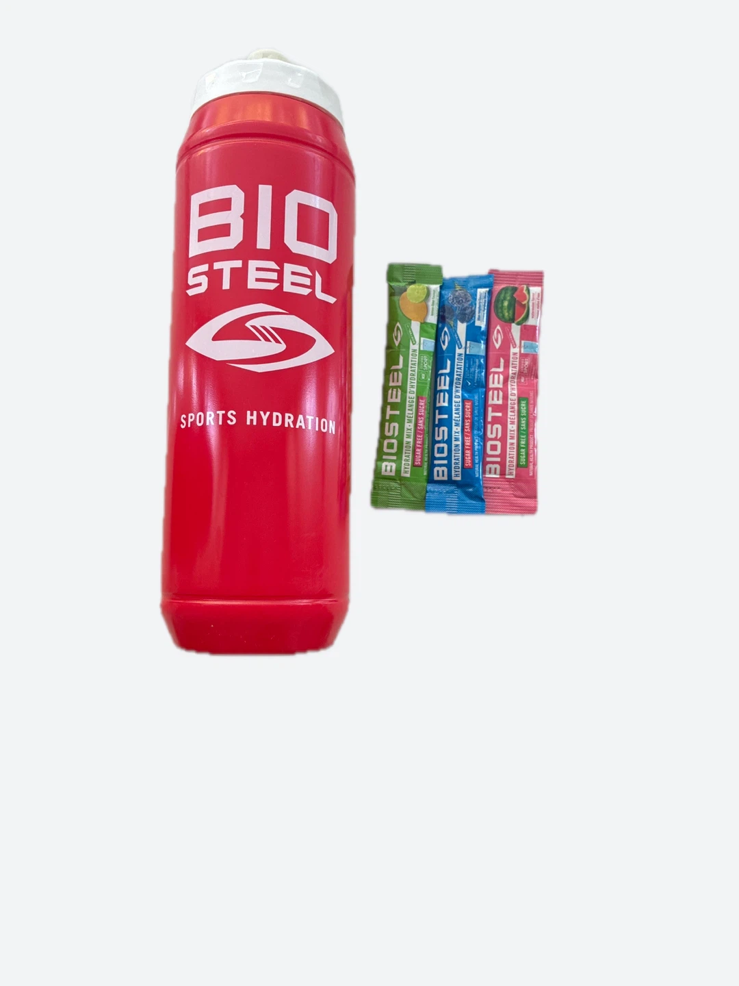 BIOSTEEL Sports Hydration Bottle with 3 Hydration Mix Packets⚽️