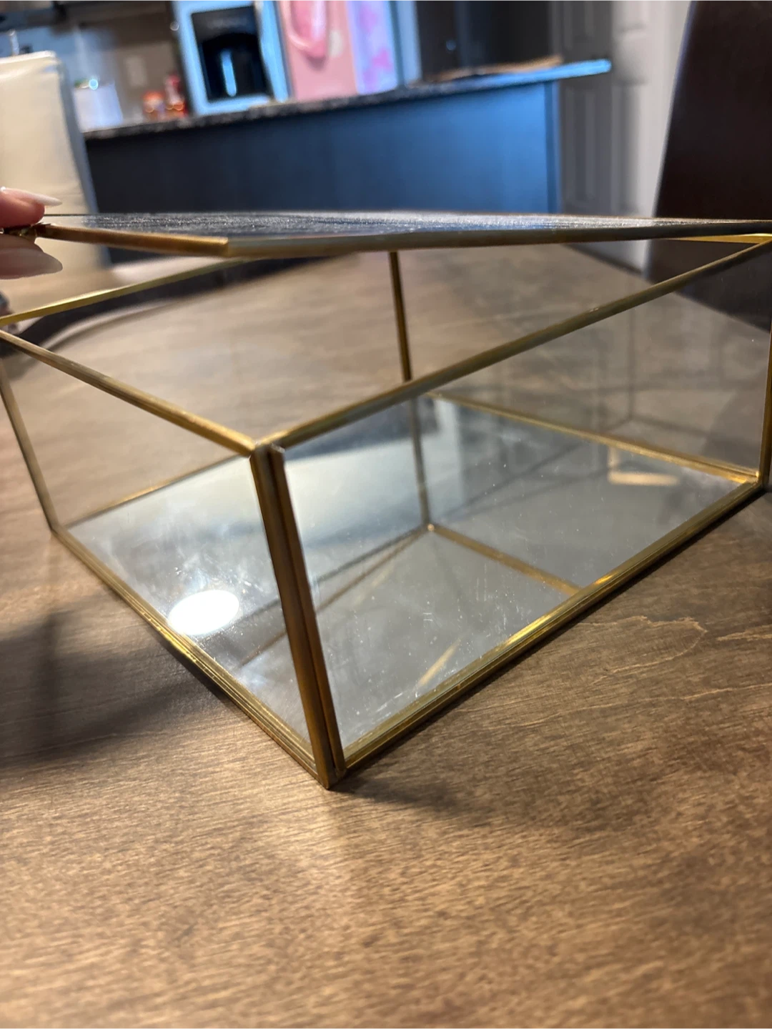 Glass Jewelry Box with Gold Trim - photo 3
