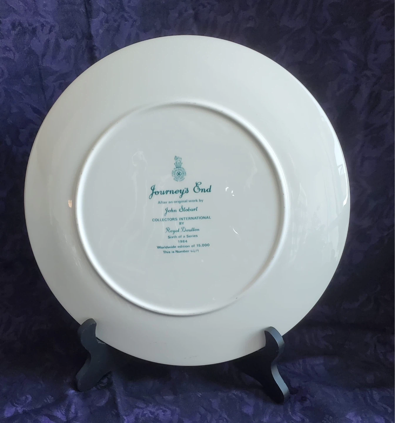 Royal Doulton John Stobart "Journey's End" Collector Plate - photo 3