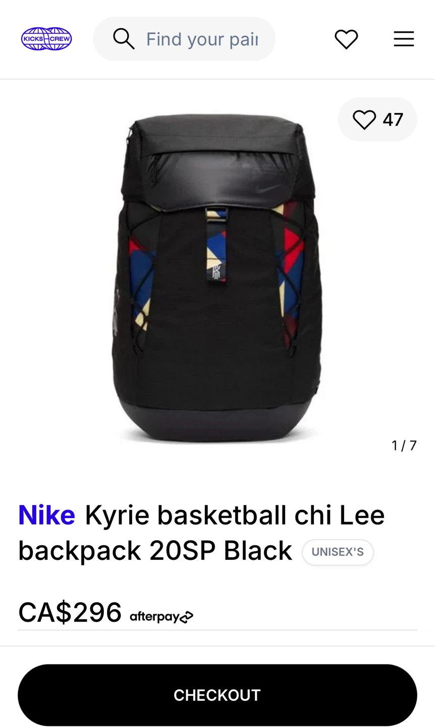 Nike Kyrie basketball backpack 20SP Black