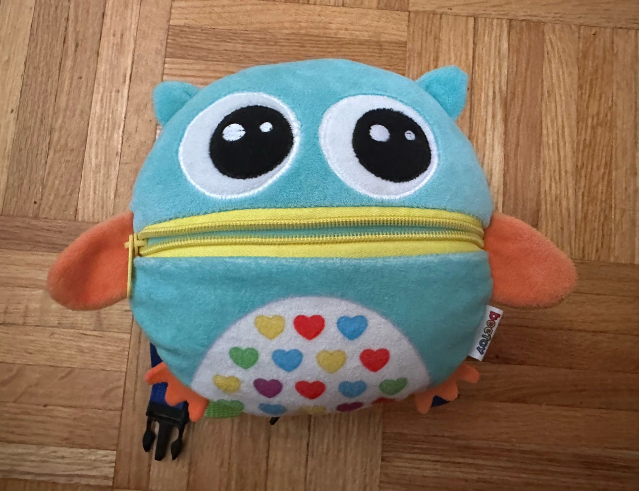 Blue Owl Activity Toy with Buckles & Zippers