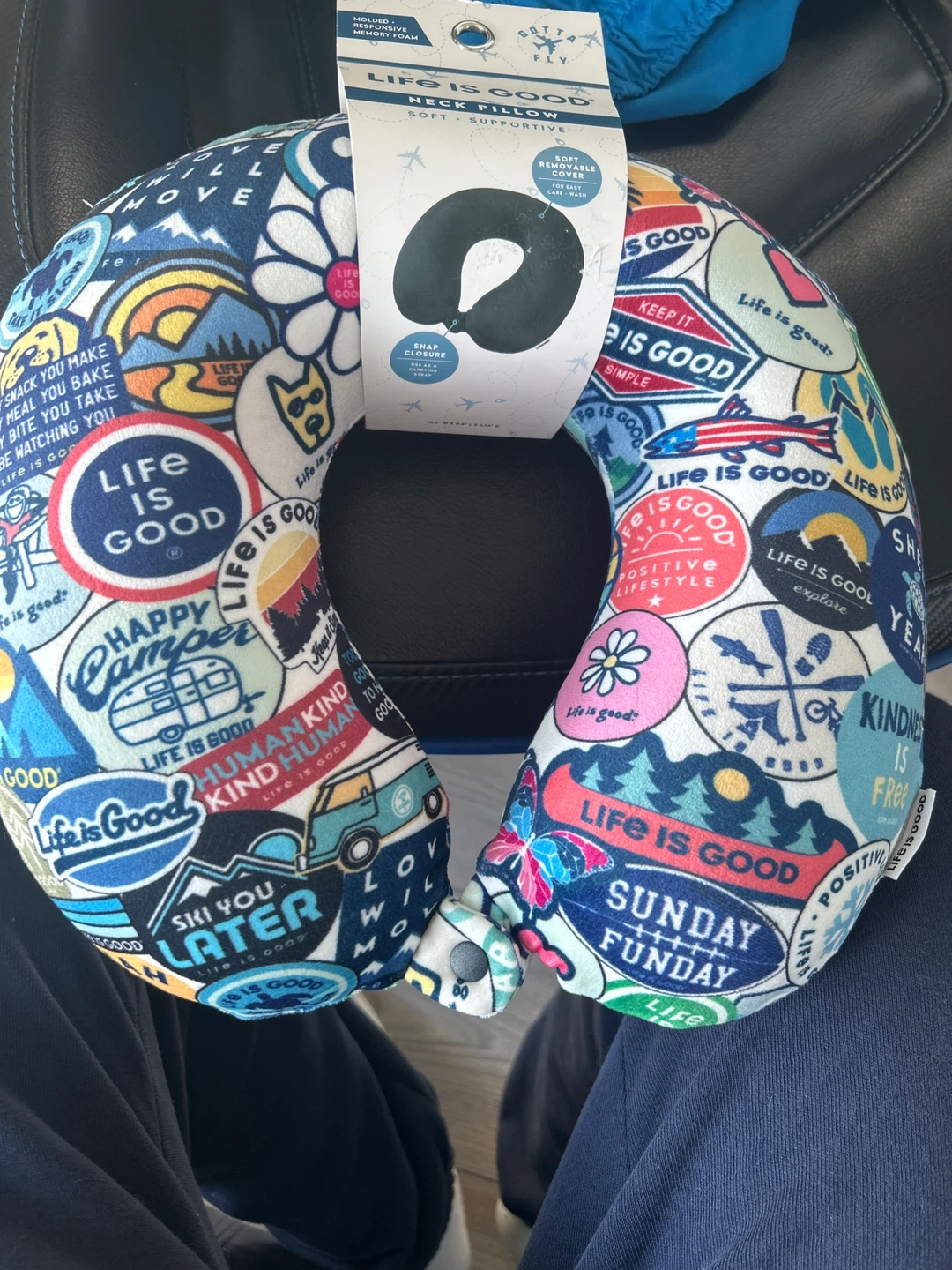 Life is Good Neck Pillow - Soft Supportive Memory Foam