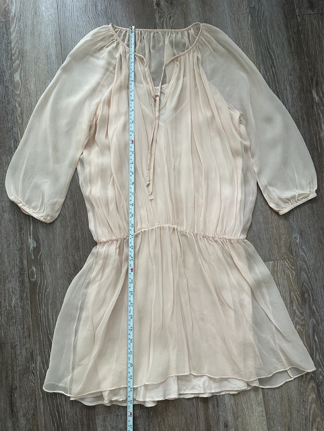 MASON silk Made in USA Pale Pink Sheer Chiffon Blouse - photo 2