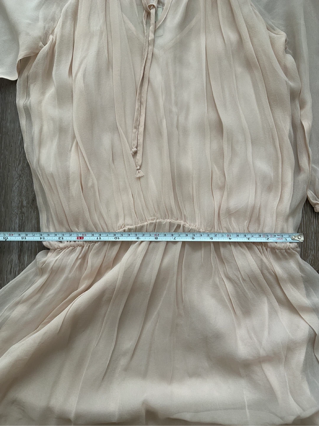 MASON silk Made in USA Pale Pink Sheer Chiffon Blouse - photo 3