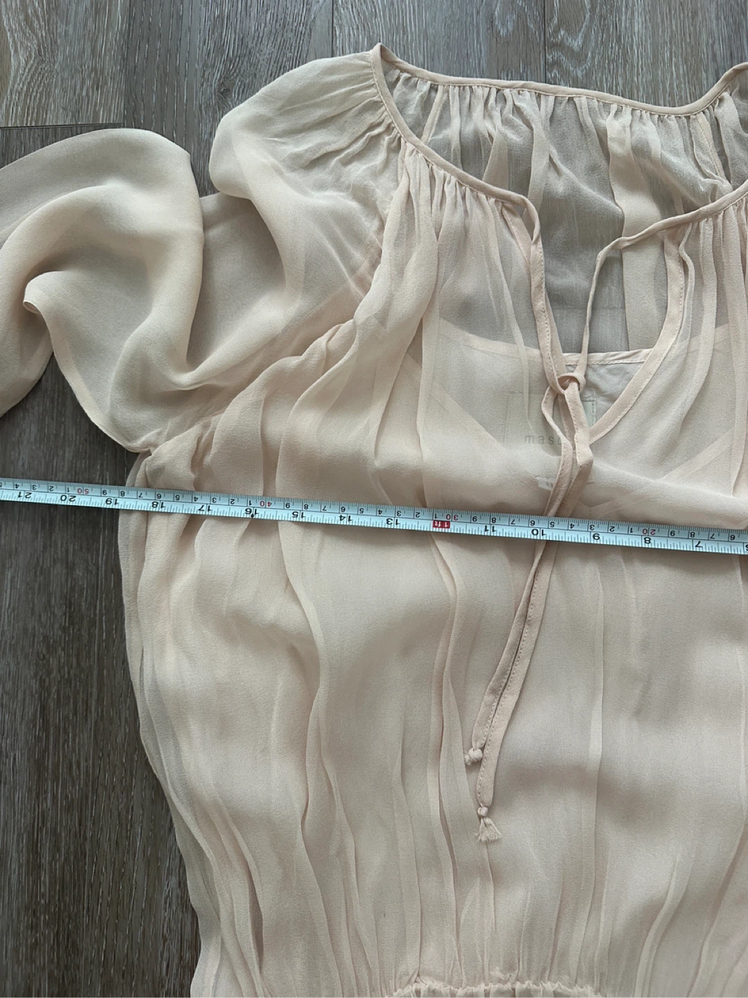 MASON silk Made in USA Pale Pink Sheer Chiffon Blouse - photo 5