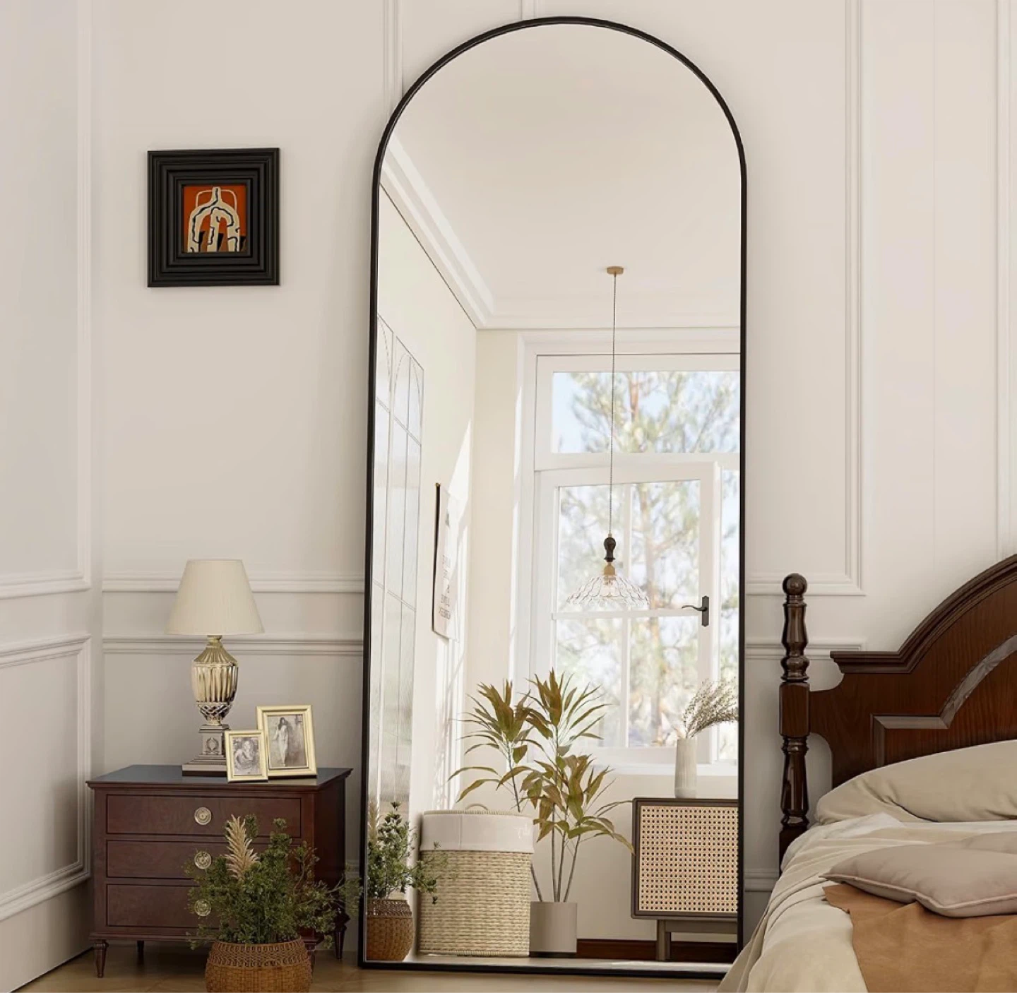 Arch Floor Mirror - Black Metal Frame - photo 2
