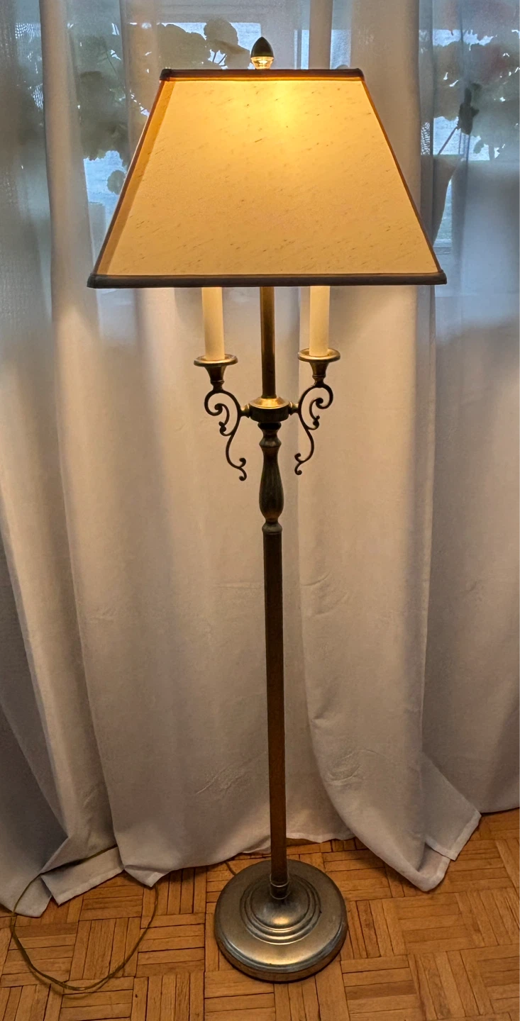 Vintage Style Floor Lamp with Two Lights