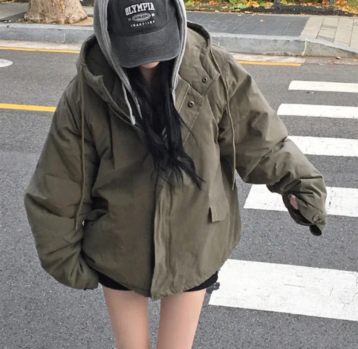 Oversized Hooded Jumper (Khaki)