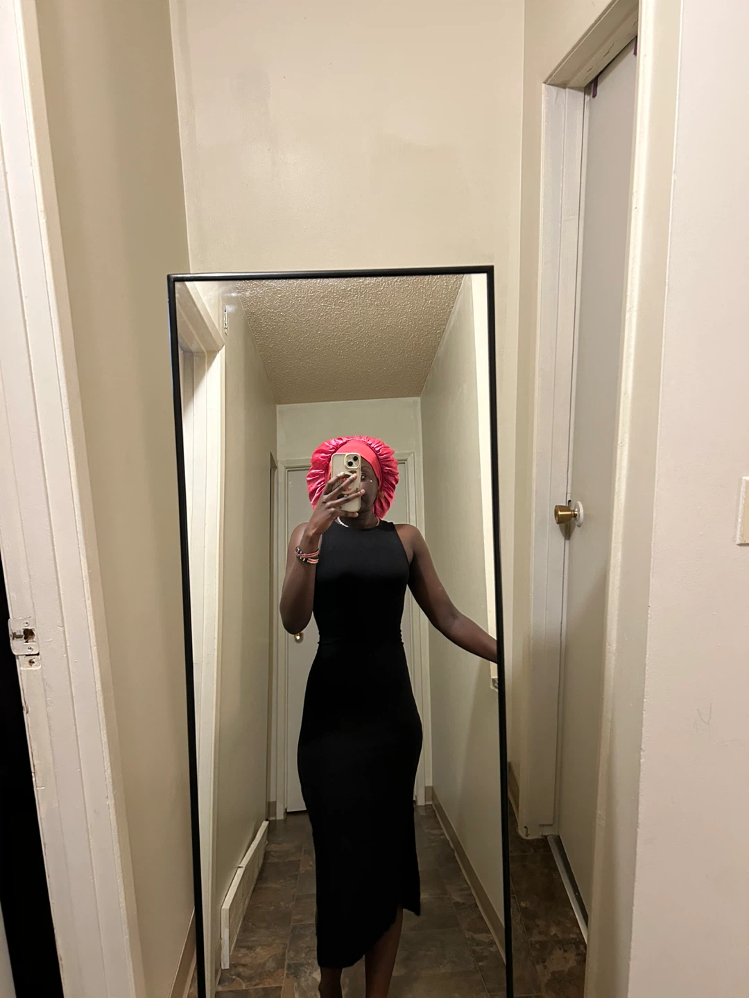 Black Midi Bodycon Dress with Side Slit – Size S - photo 2