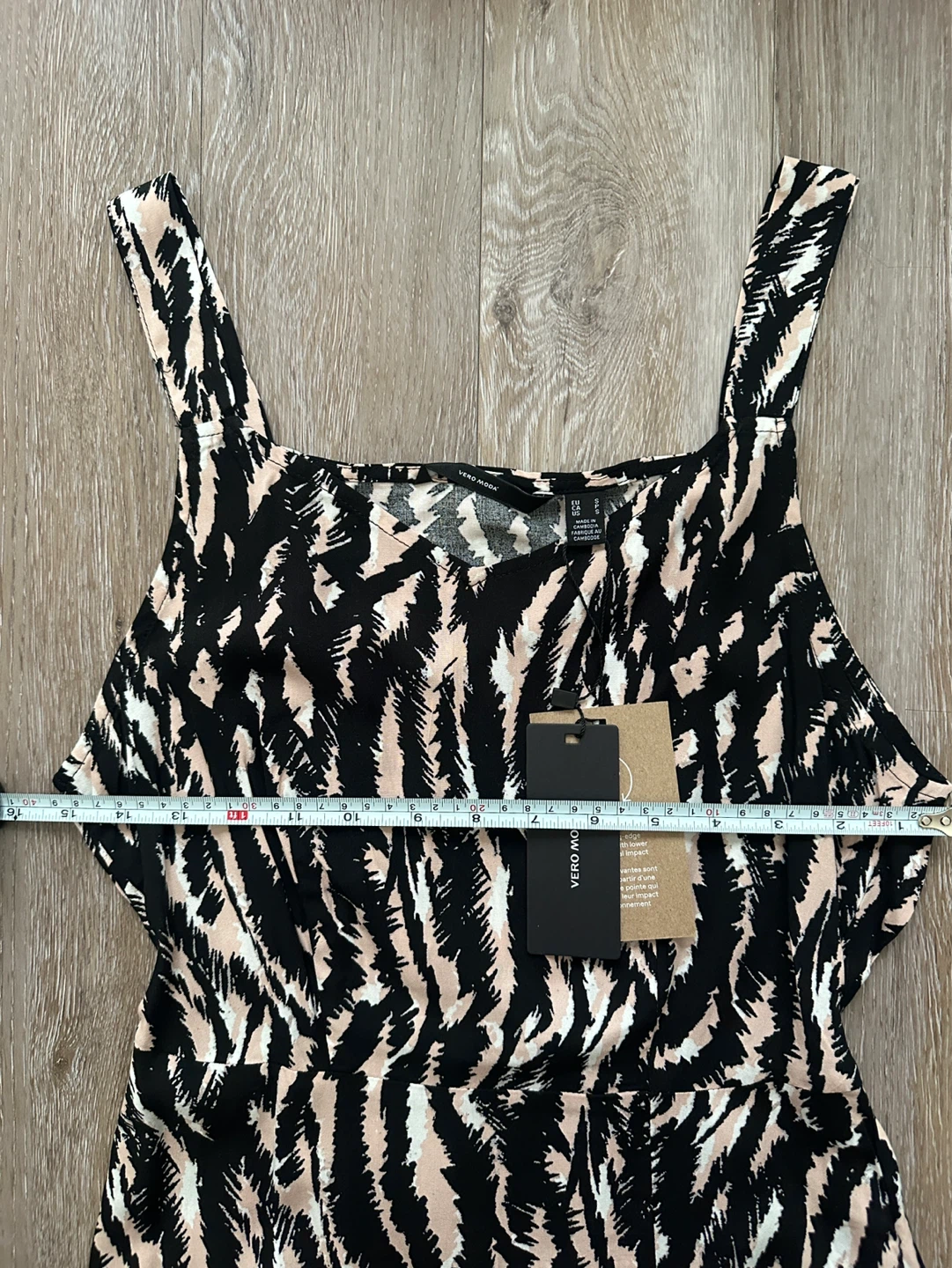 NEW Vero Moda Black & Beige Zebra Print Midi Dress - photo 2