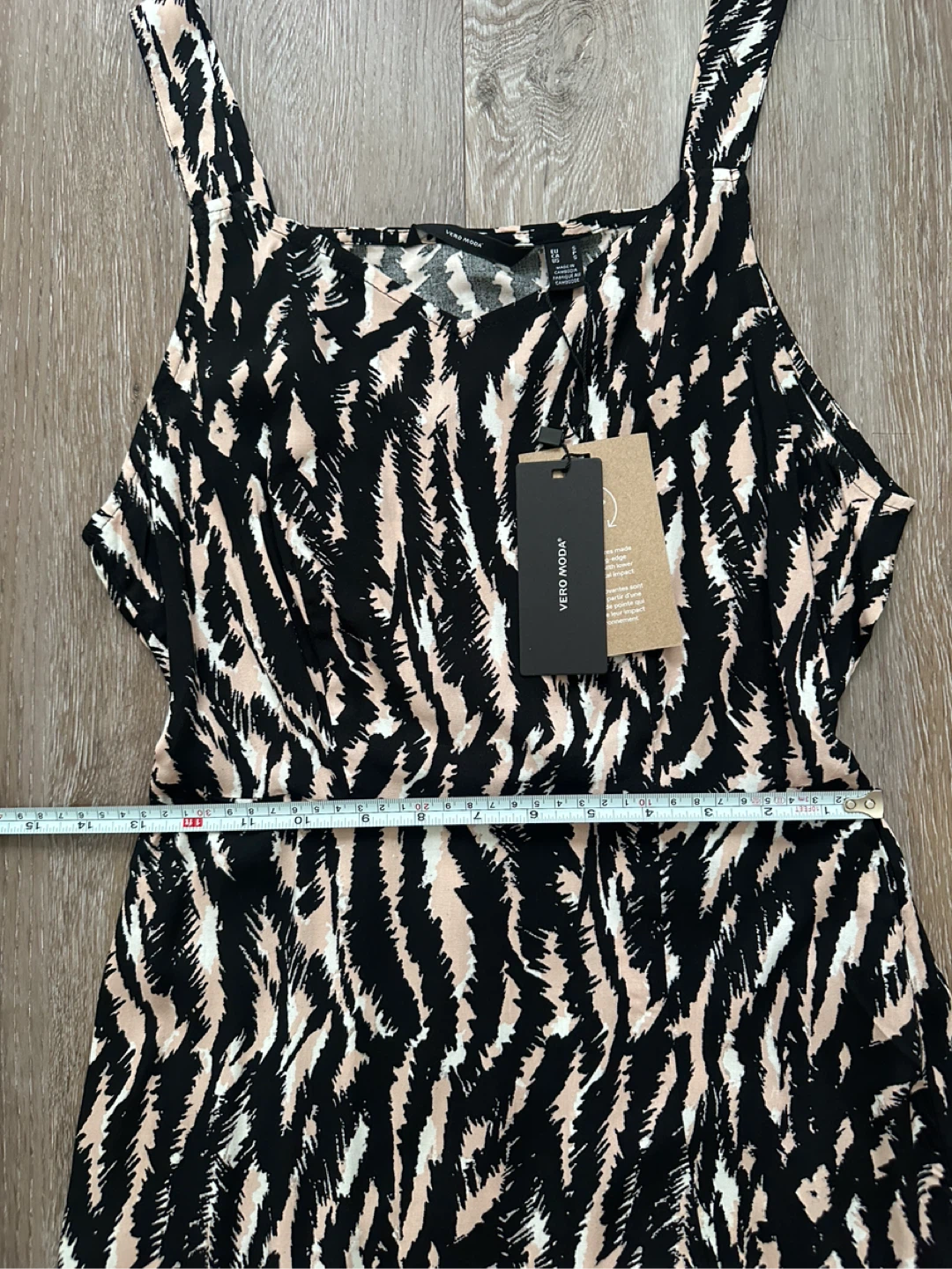 NEW Vero Moda Black & Beige Zebra Print Midi Dress - photo 3