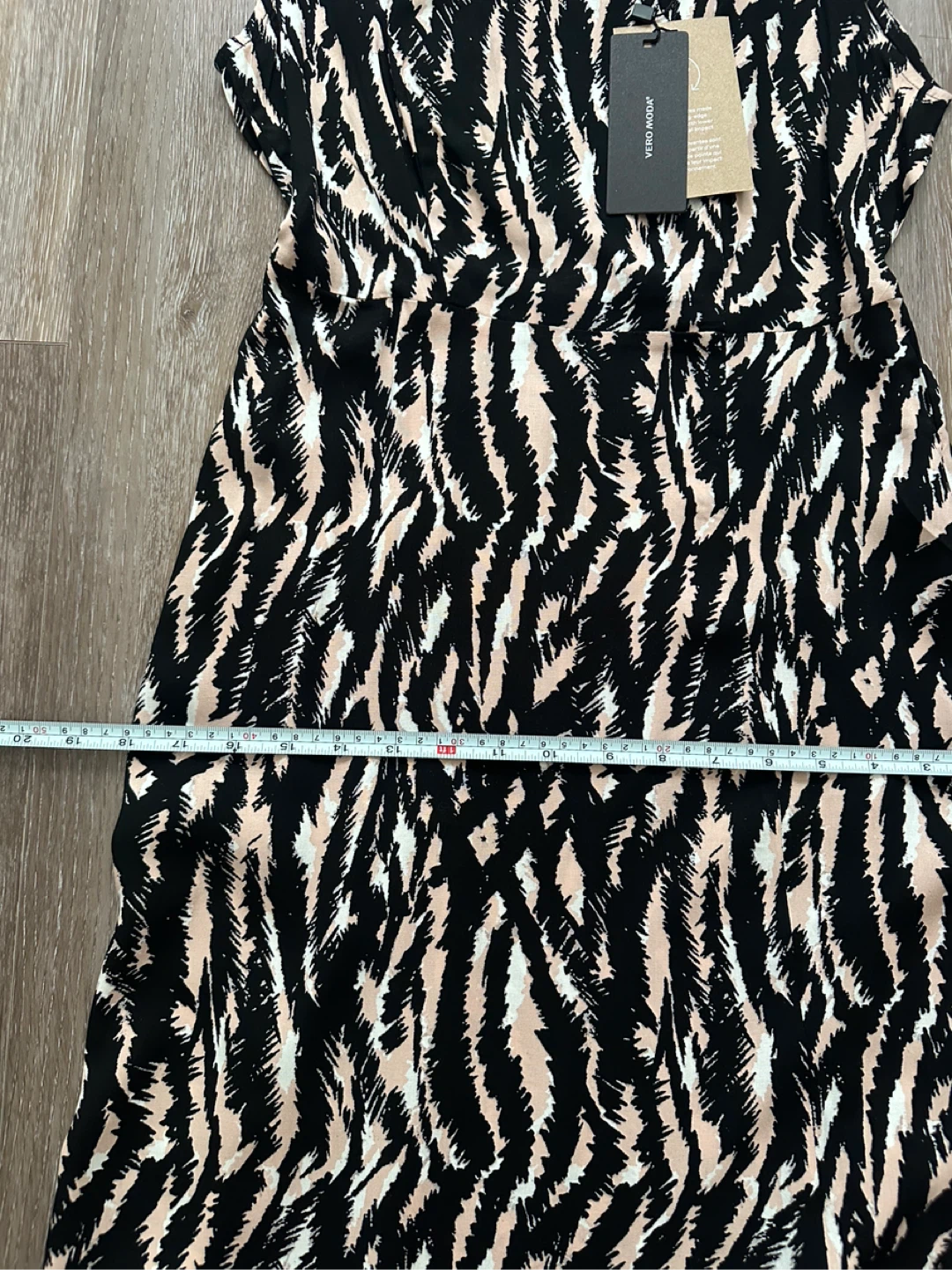 NEW Vero Moda Black & Beige Zebra Print Midi Dress - photo 4