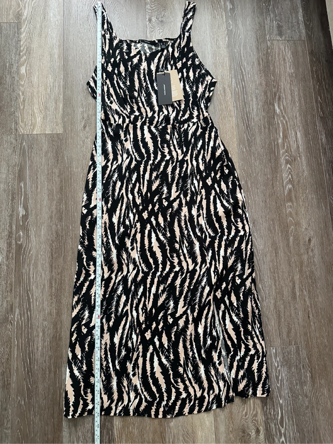 NEW Vero Moda Black & Beige Zebra Print Midi Dress - photo 5