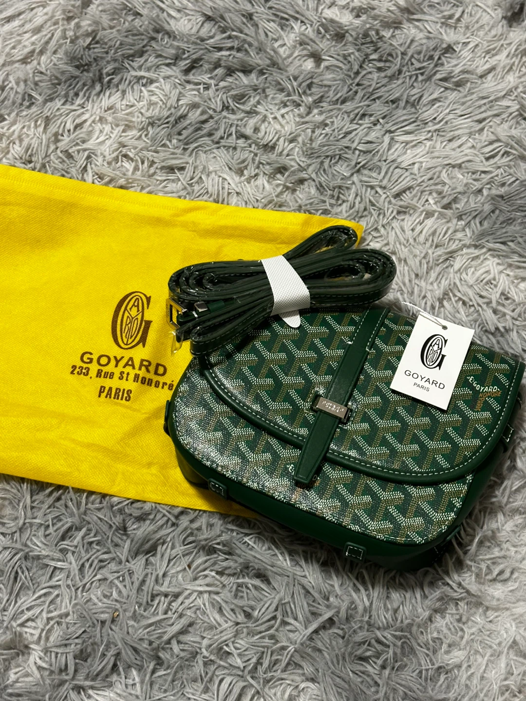 Goyard Green Monogram Crossbody Bag with Dust Bag