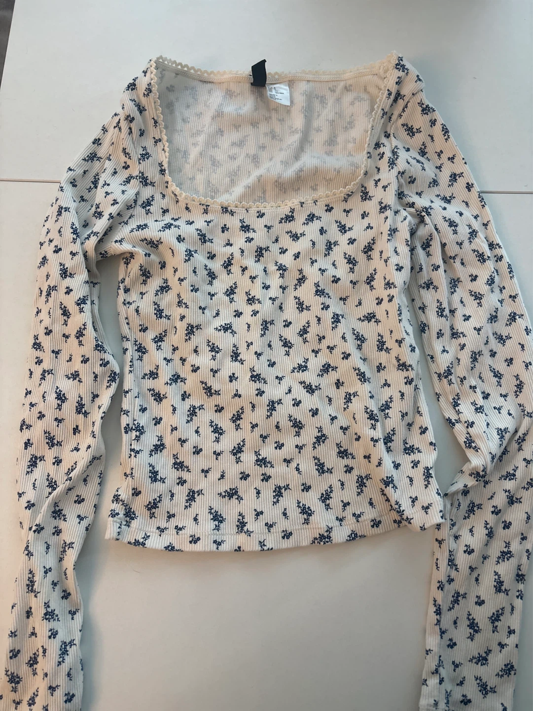 H&M Floral Ribbed Long Sleeve Top #CLEANOUT