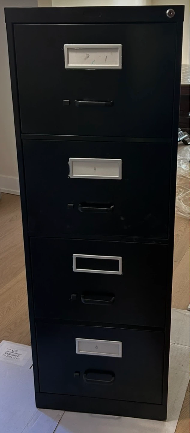 Black 4-Drawer Filing Cabinet