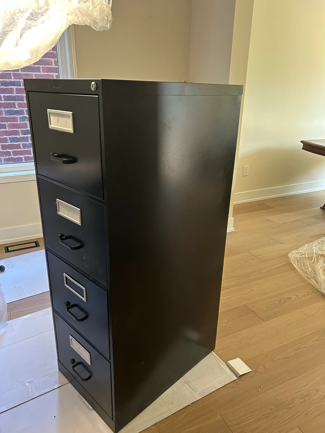 Black 4-Drawer Filing Cabinet - photo 2