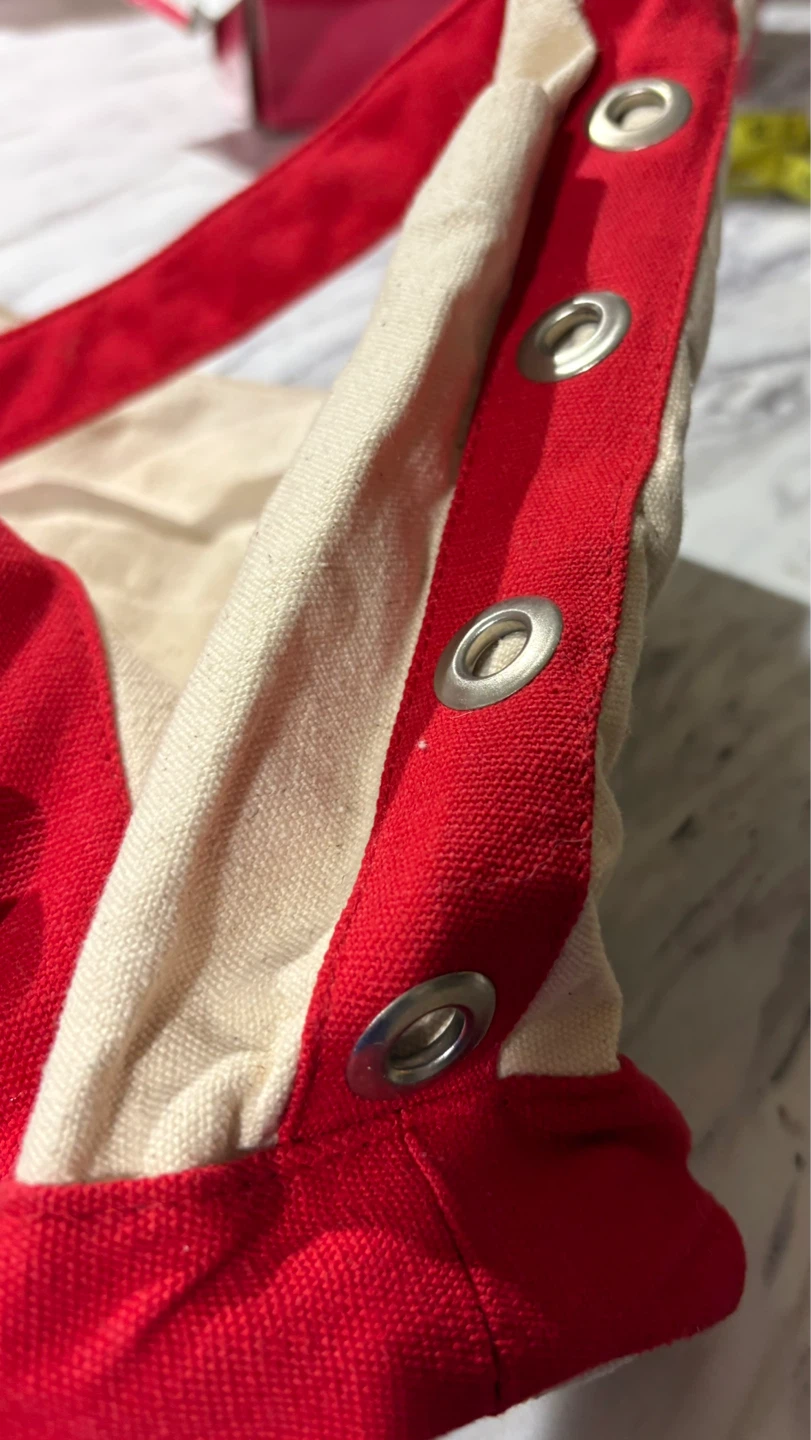 ⚽️ Red and Natural Canvas Shoulder Bag - photo 5
