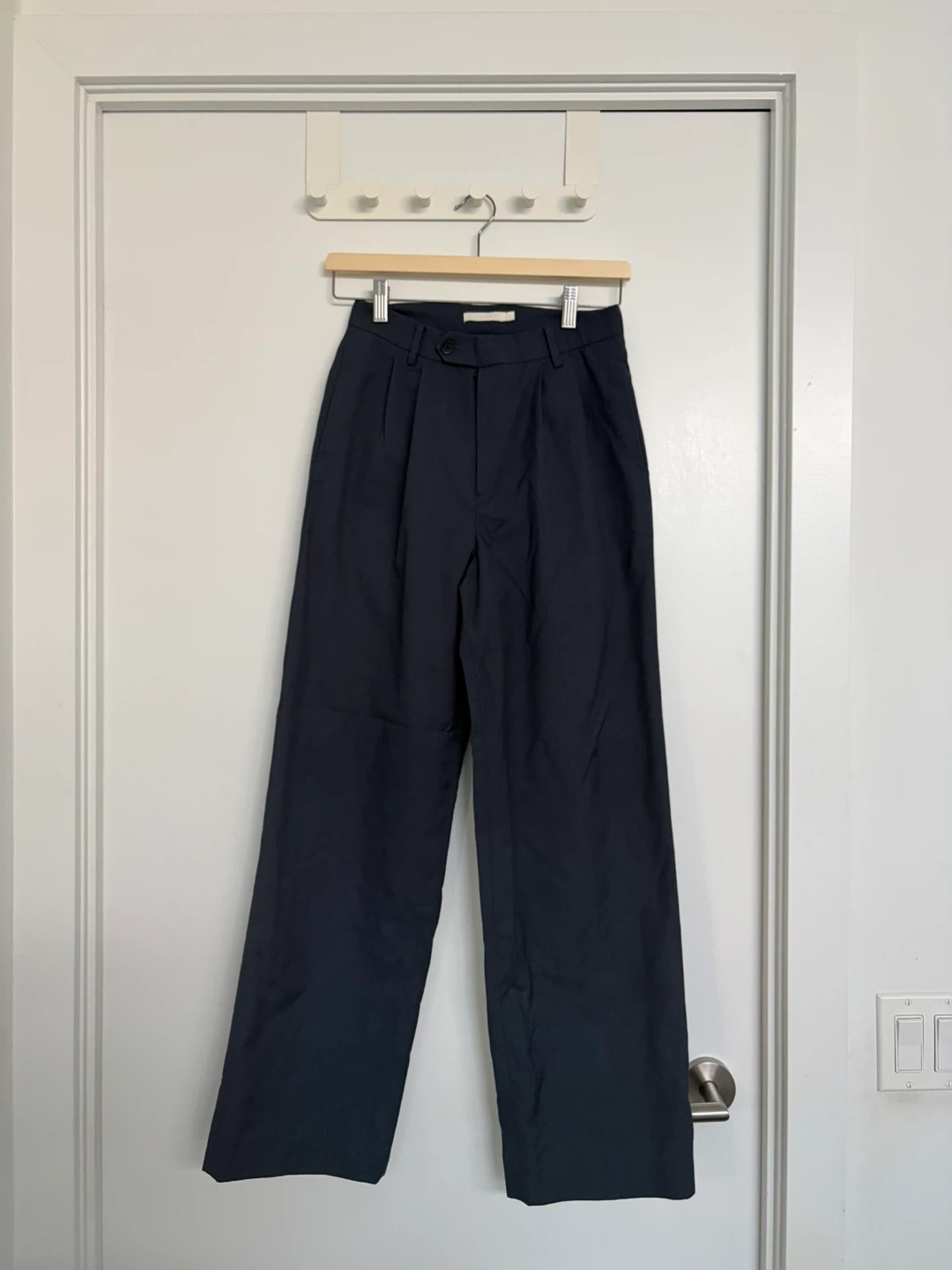 Dark Blue Wide Leg Trousers