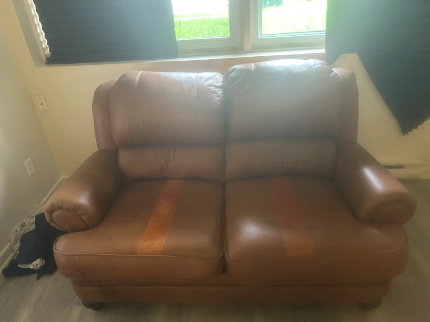 Brown Leather Loveseat - photo 2