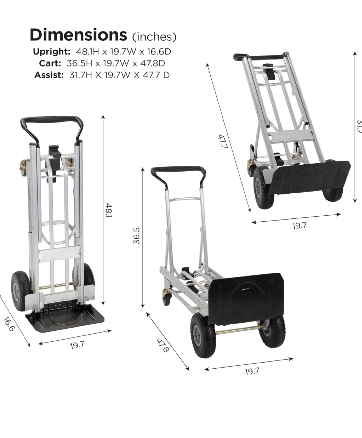 COSCO 4-in-1 Folding Series Hand Truck with Flat-Free Wheels - photo 3