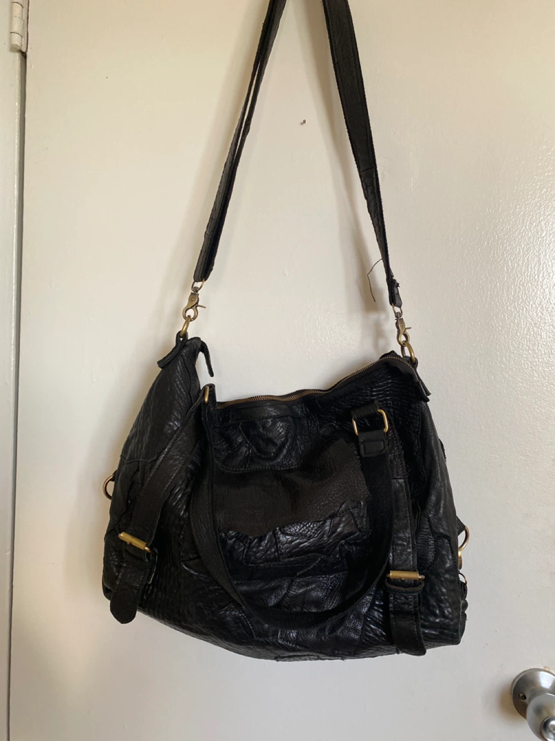 Black Leather Hobo Bag
