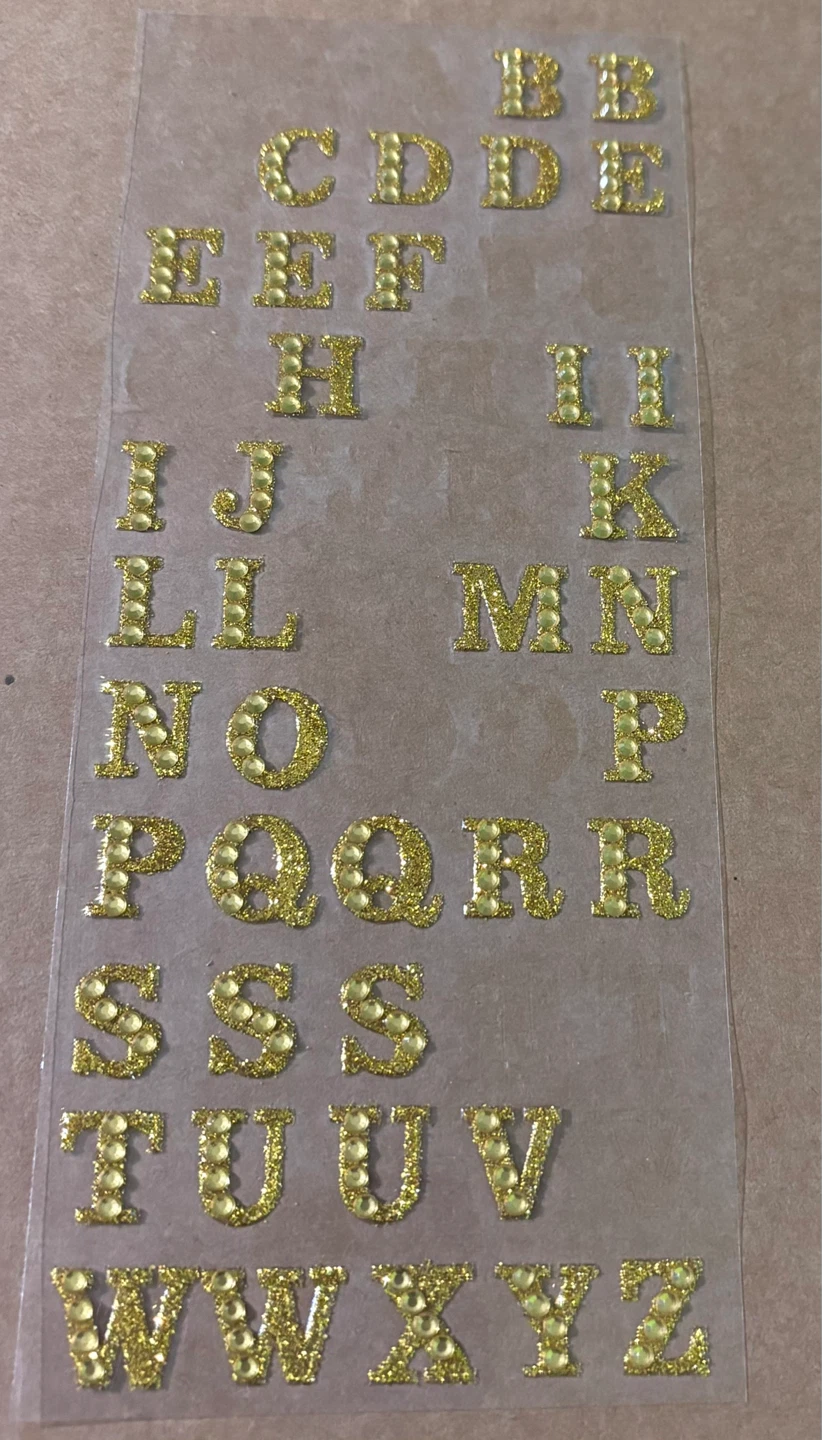 ⚽️Gold Glitter Alphabet Stickers