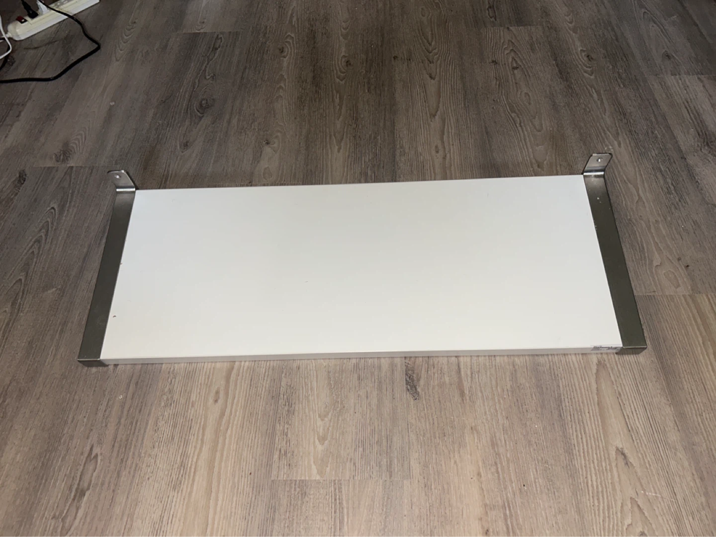 White Shelf with Metal Brackets