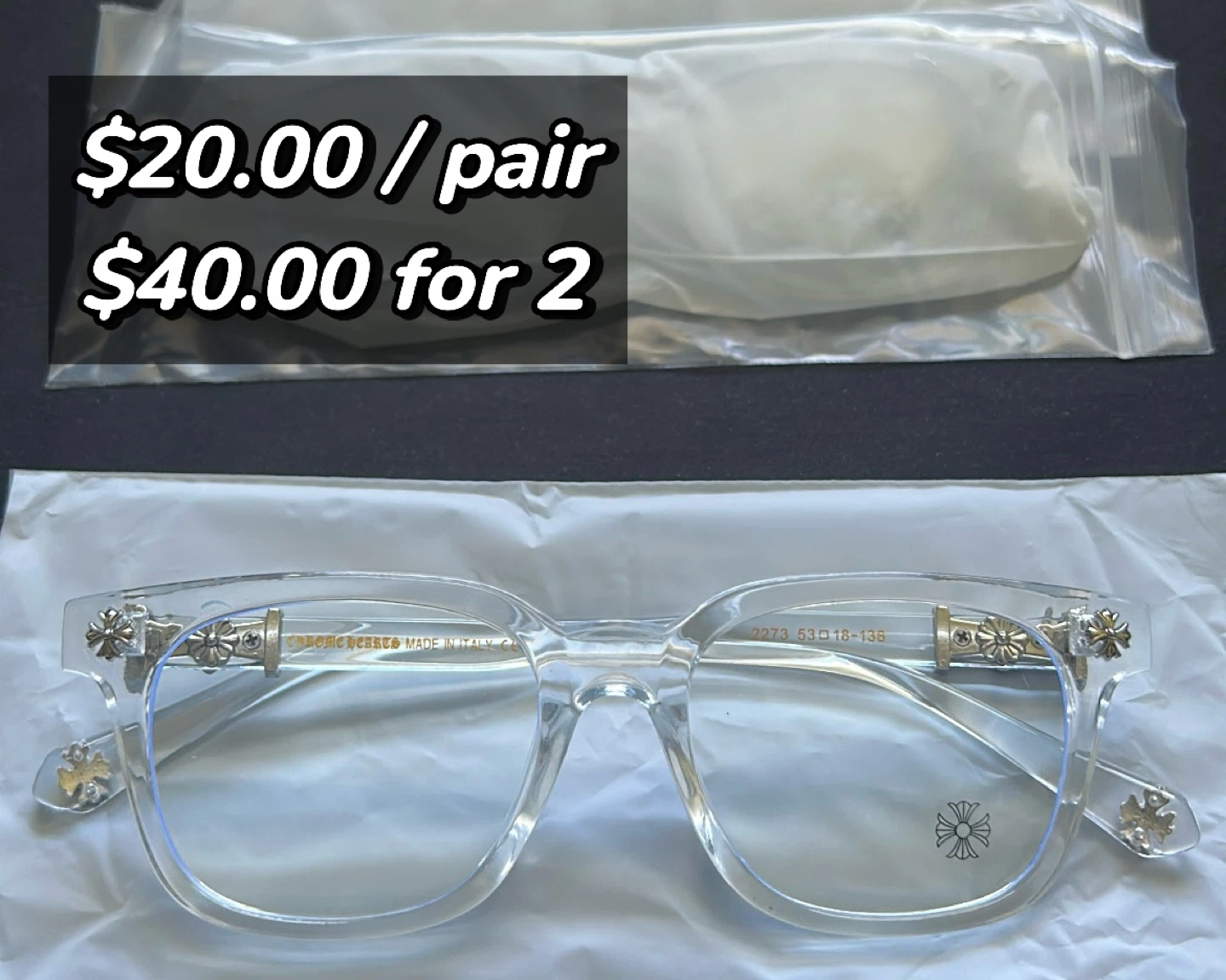 Chrome Hearts Glasses (Clear / Silver)
