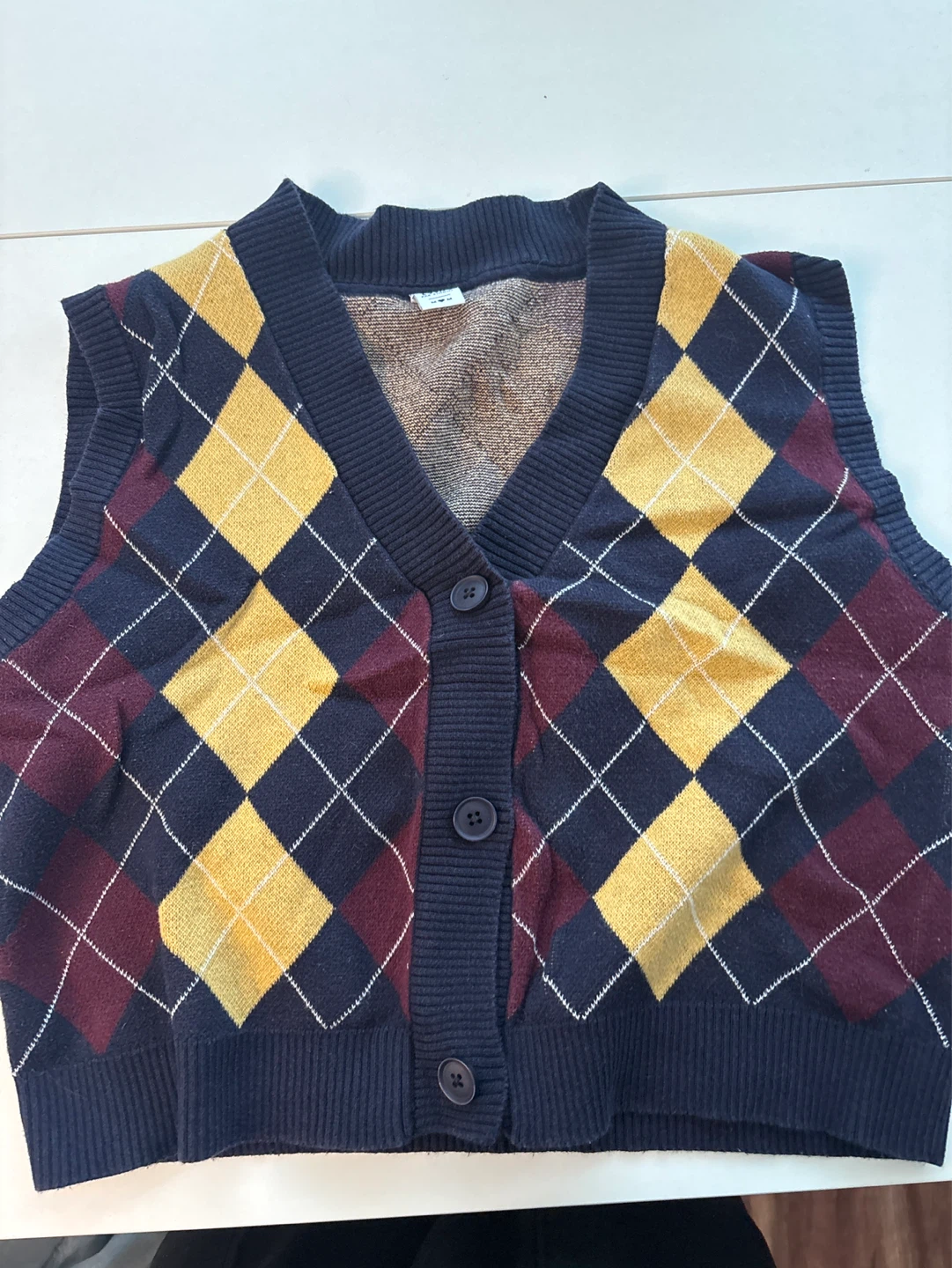 Women's Argyle Knit Vest #cleanout