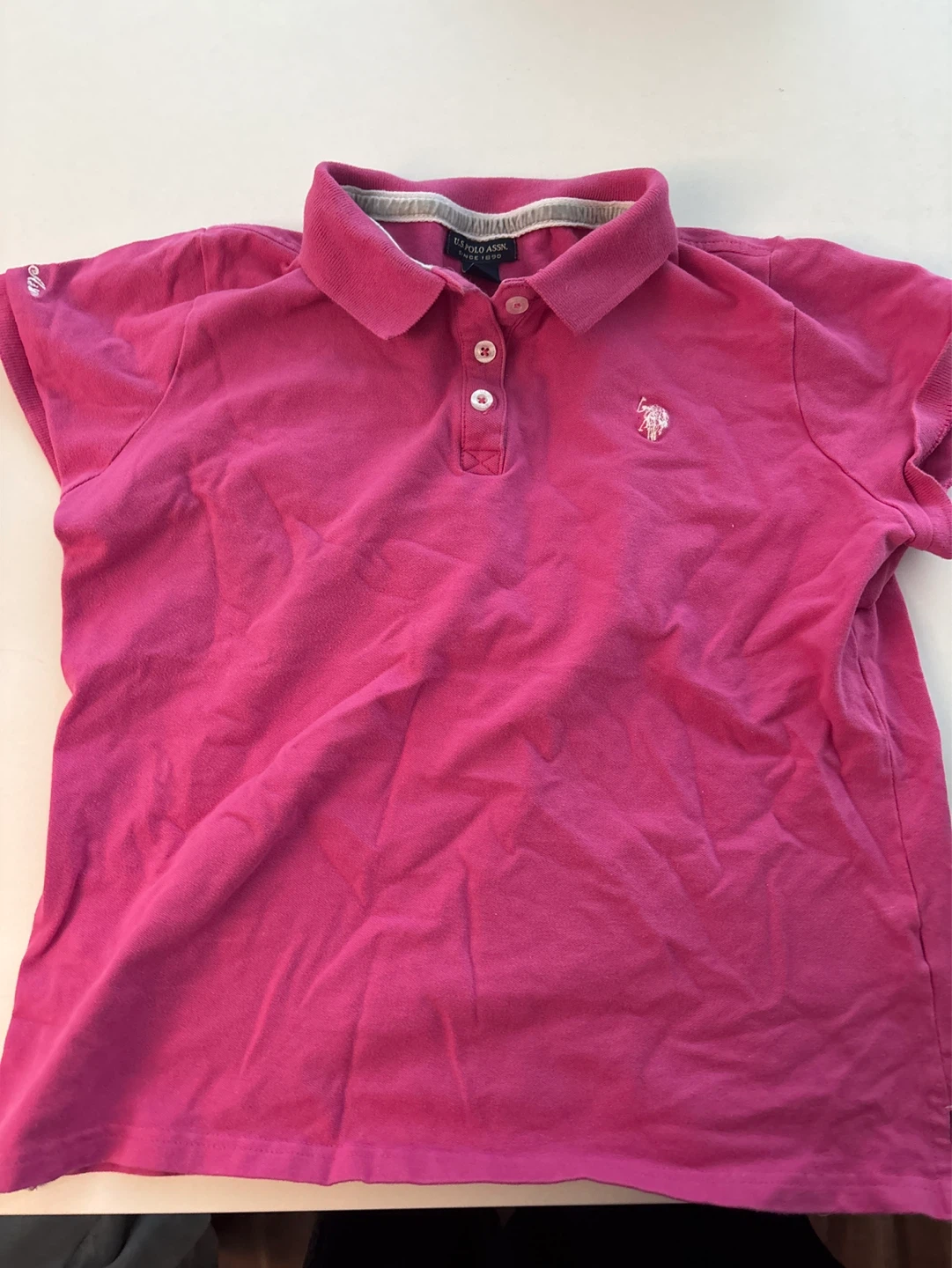 U.S. Polo Assn. Pink Short Sleeve Polo Shirt #cleanout