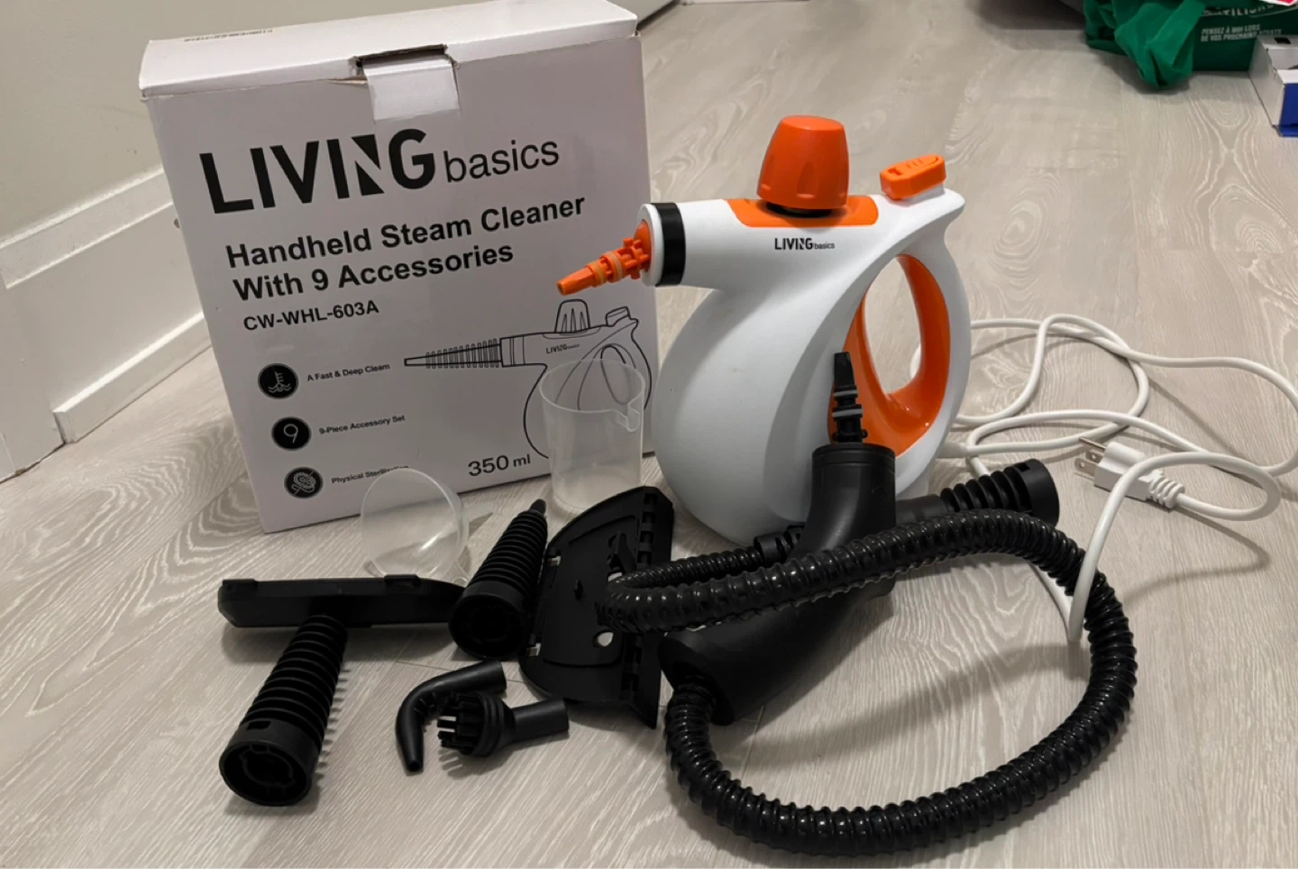 LIVING basics Handheld Steam Cleaner with 9 Accessories - photo 2
