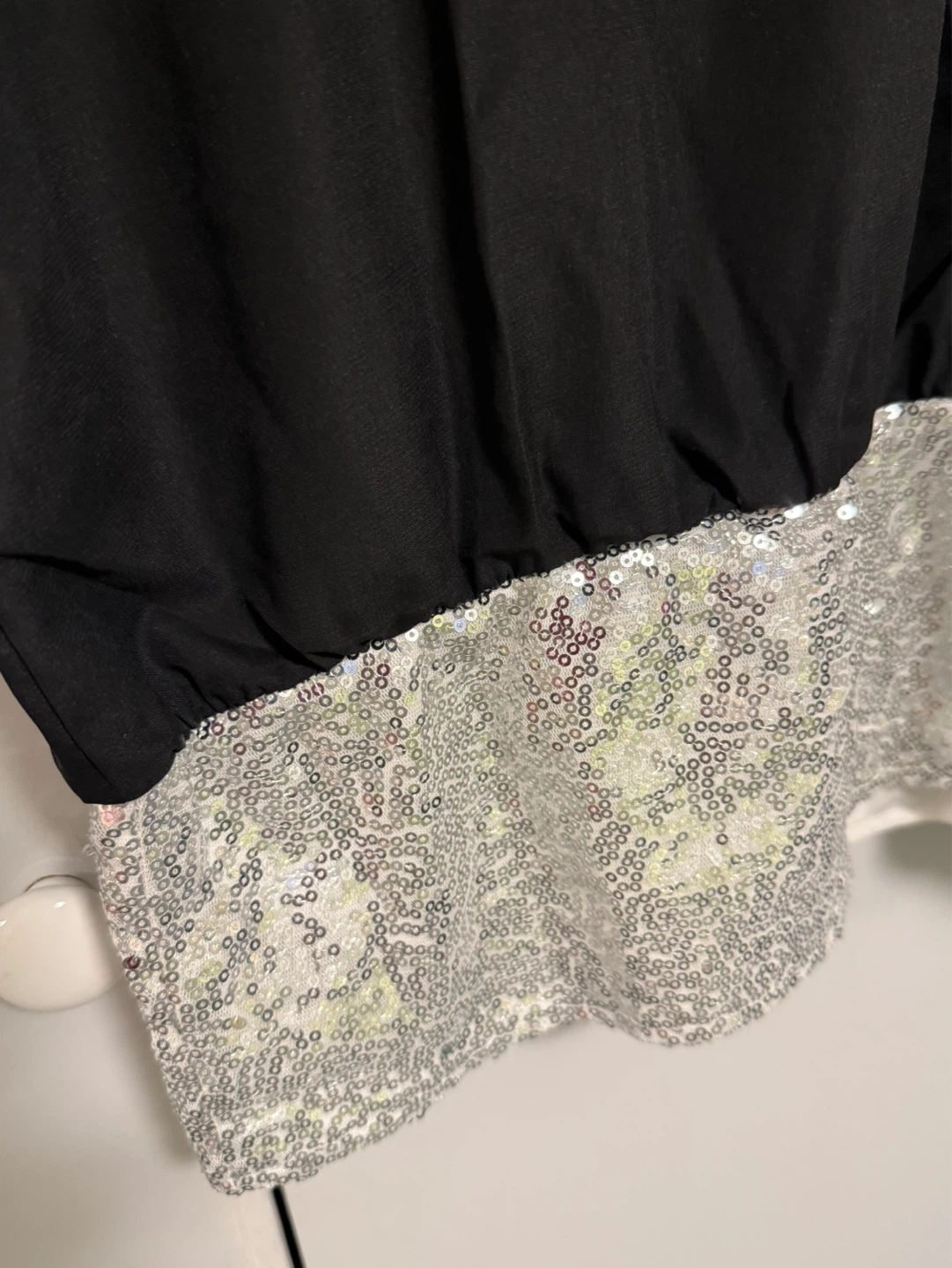 Black Sequined Top and Pants Set - photo 2