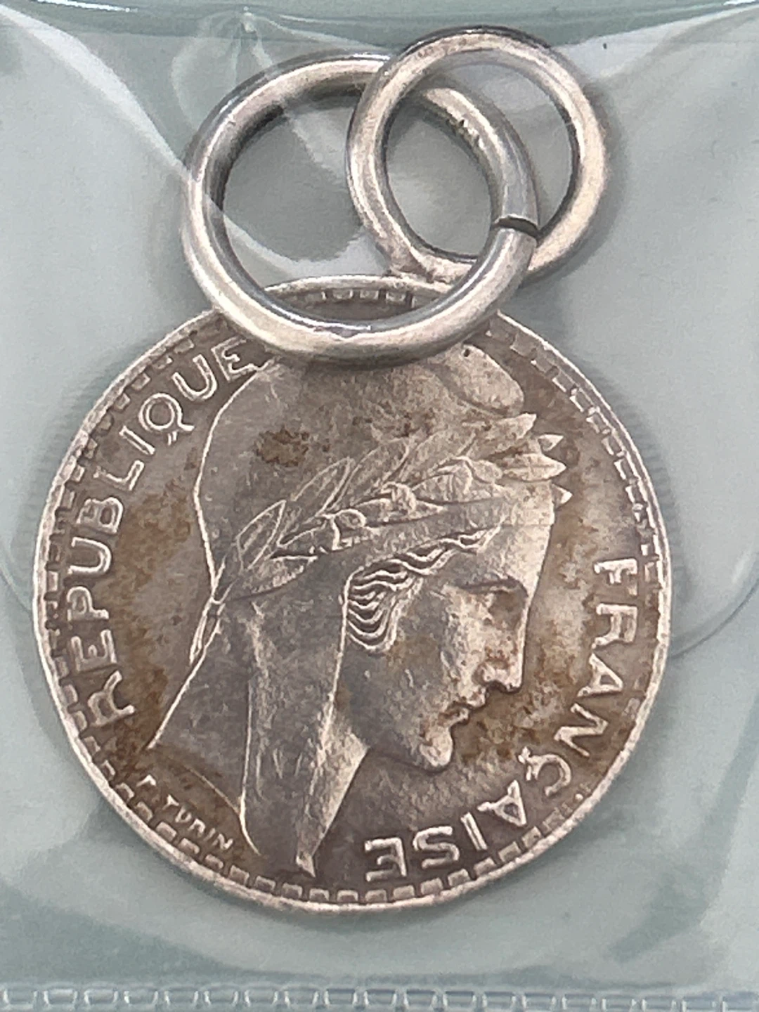 Vintage France 20 Francs Coin Pendant 1933 - photo 2