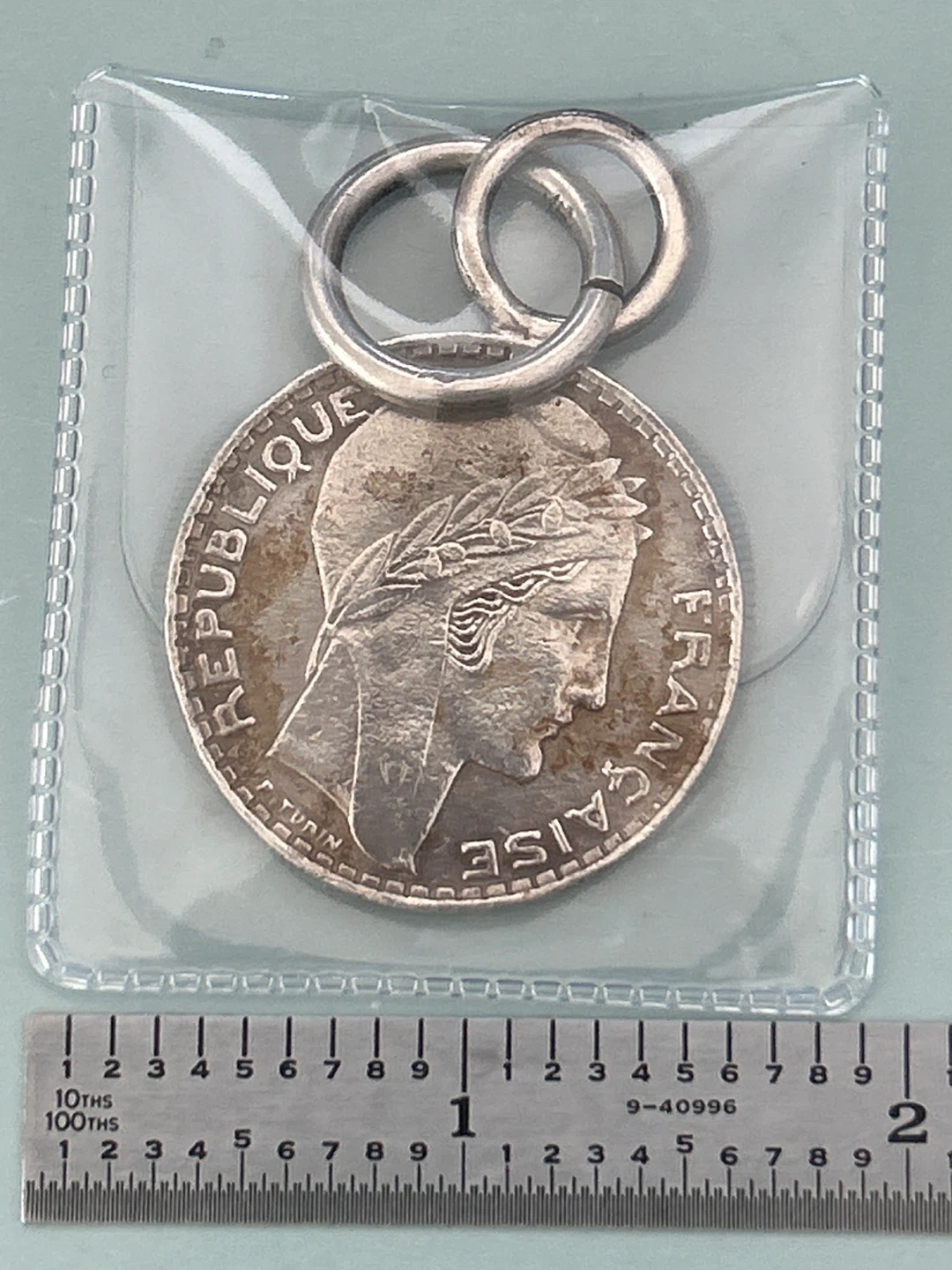 Vintage France 20 Francs Coin Pendant 1933