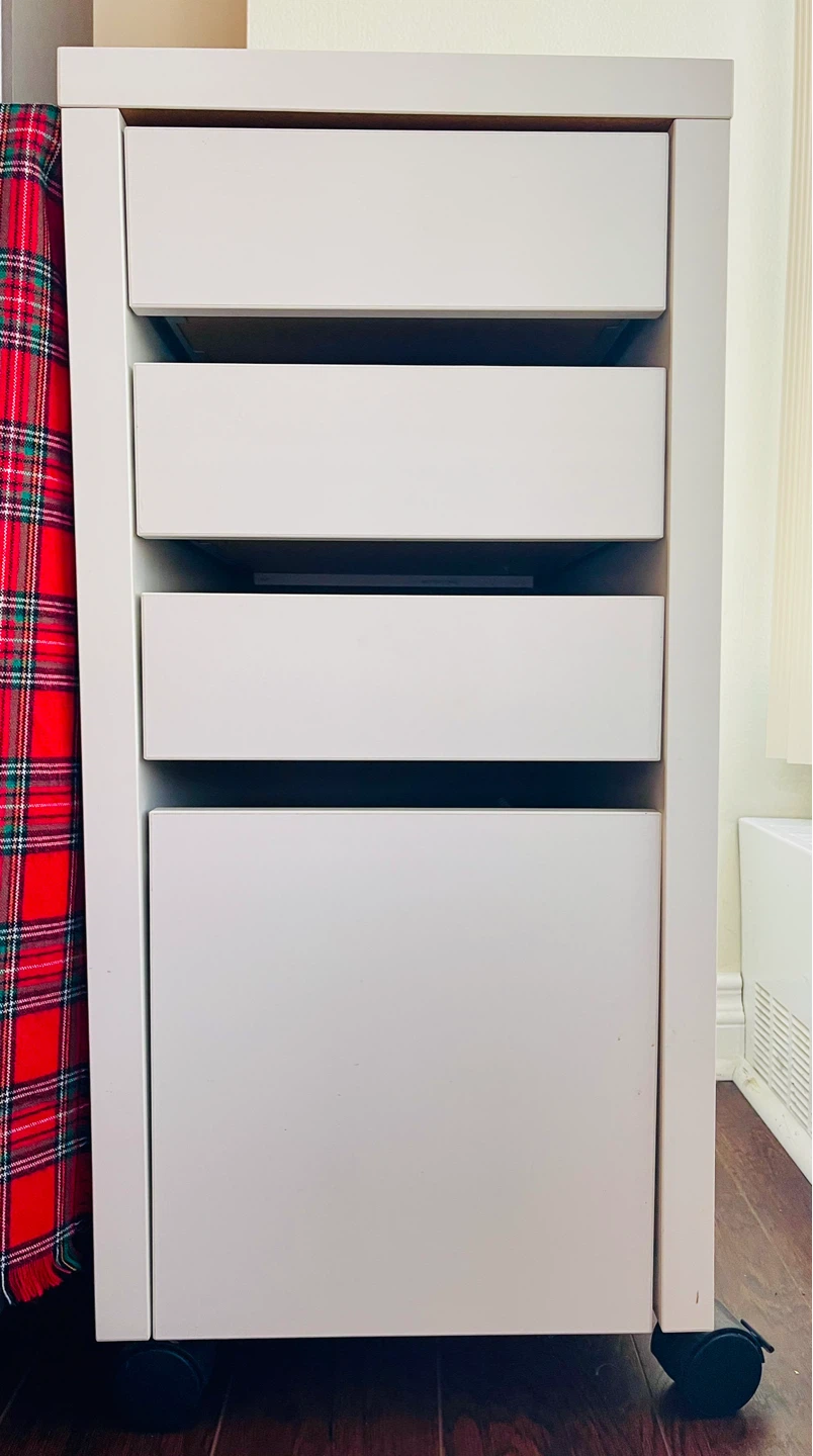 White Rolling Drawer Unit