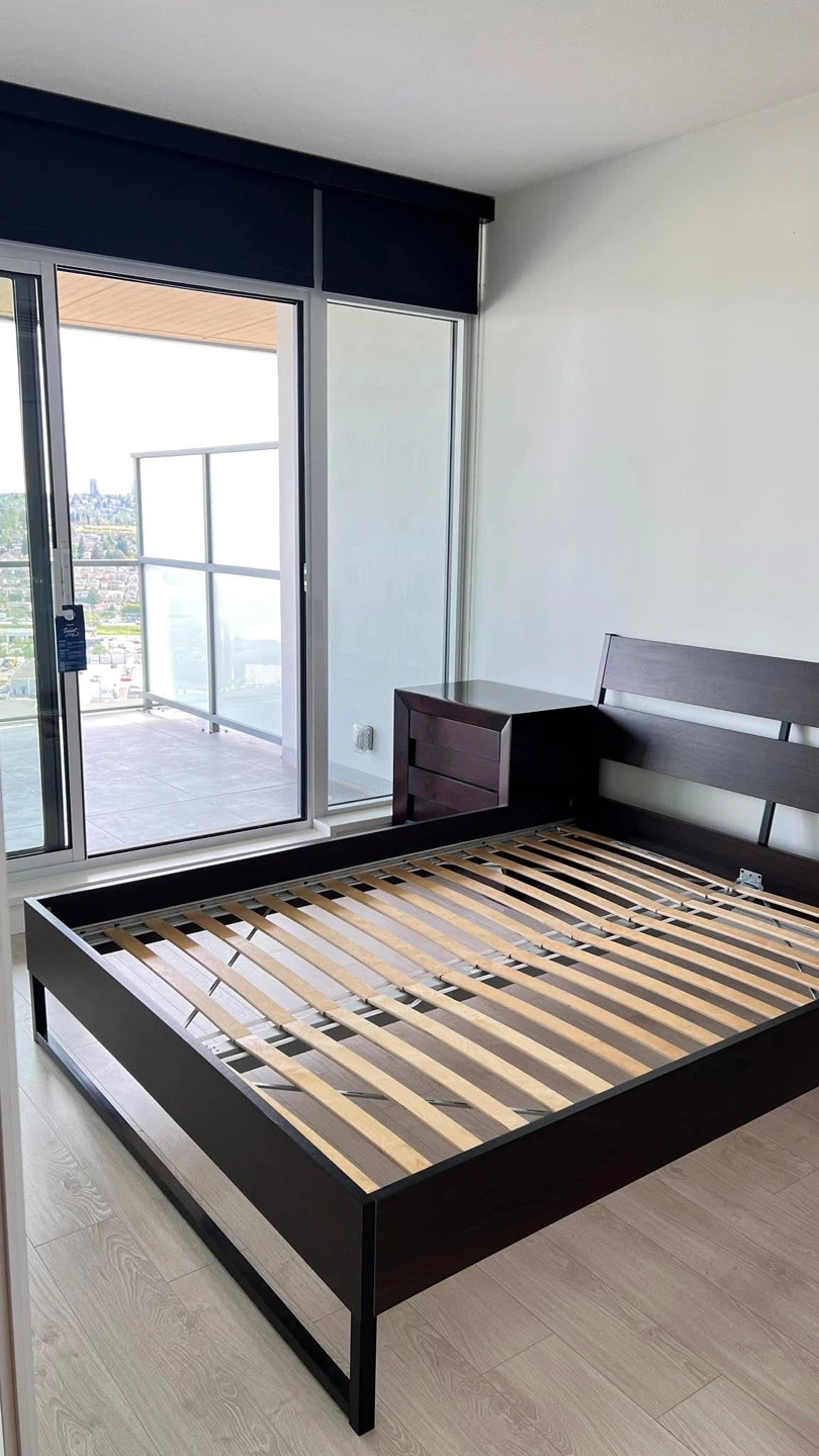 FREE - Bed frame, queen mattress, night stand matching color