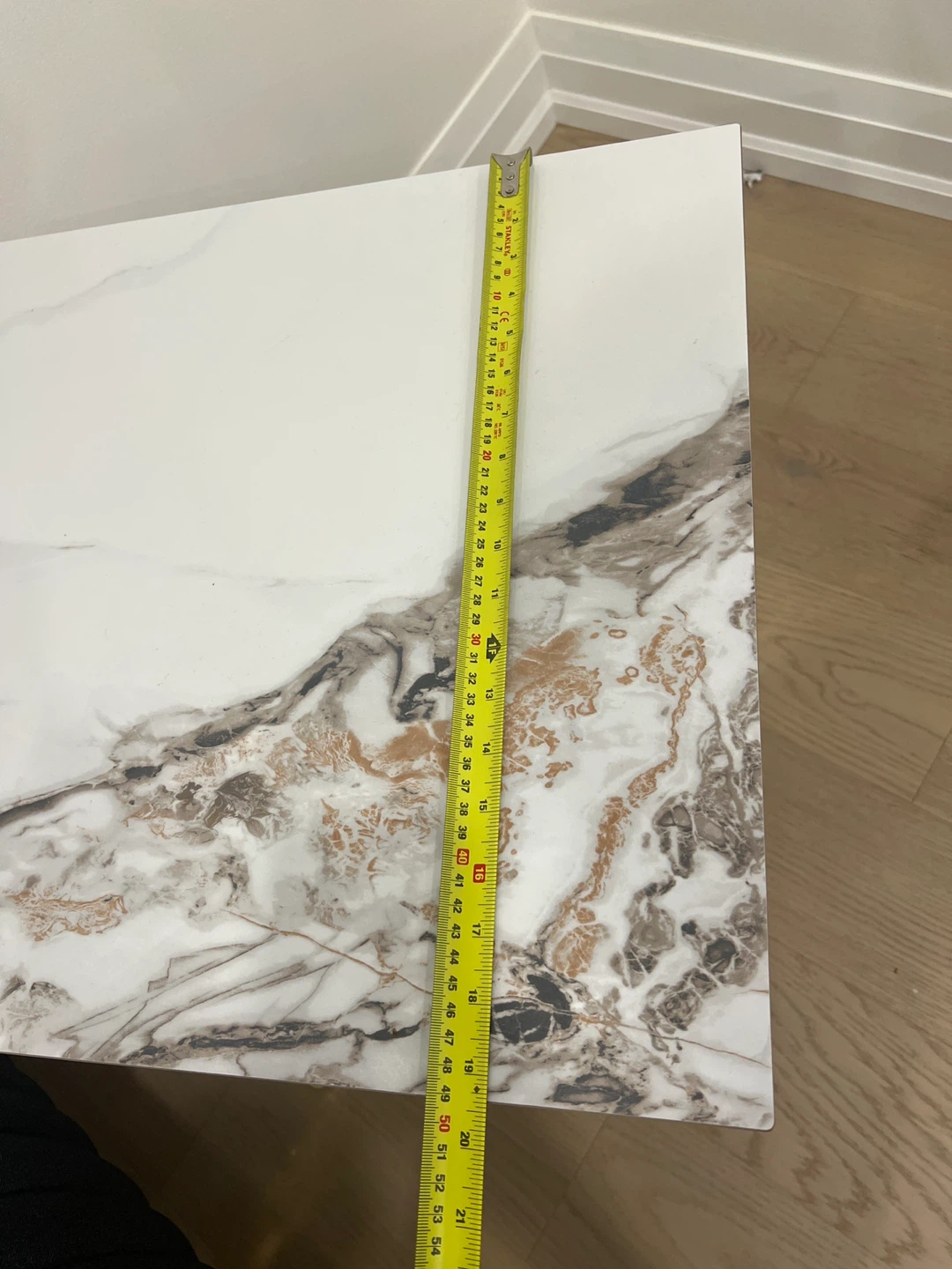 Marble Look Side Table with Gold Legs - photo 4