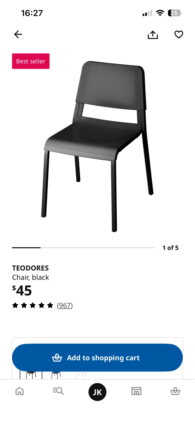 IKEA TEODORES Chair Black - photo 3