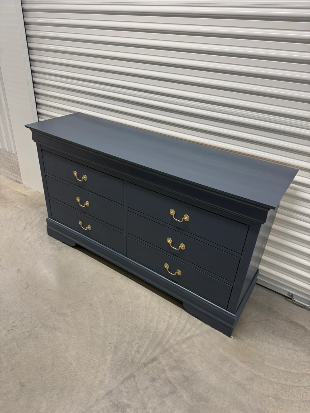 🚨Free Delivery NJ/NY Navy Blue Solid Wood Dresser- 6 Drawers - photo 4
