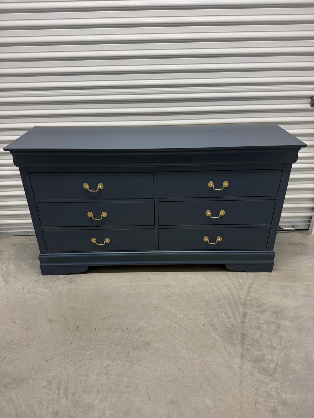 🚨Free Delivery NJ/NY Navy Blue Solid Wood Dresser- 6 Drawers - photo 5