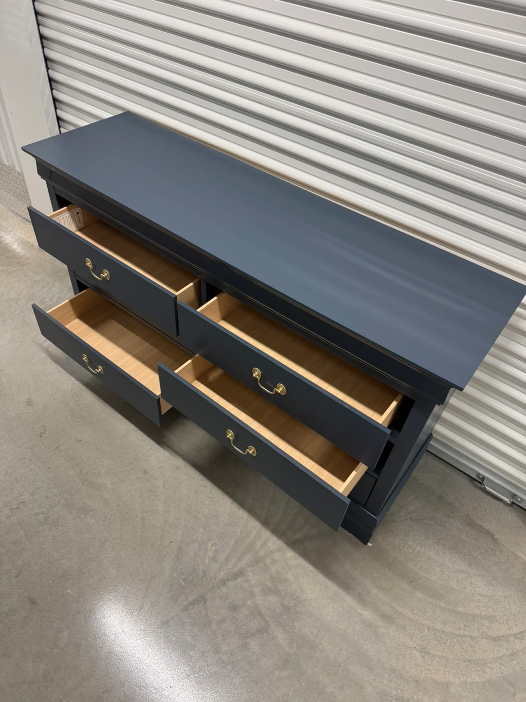 🚨Free Delivery NJ/NY Navy Blue Solid Wood Dresser- 6 Drawers - photo 3
