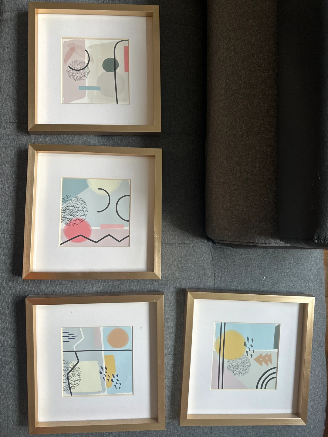 Set of 4 Framed Abstract Art Prints