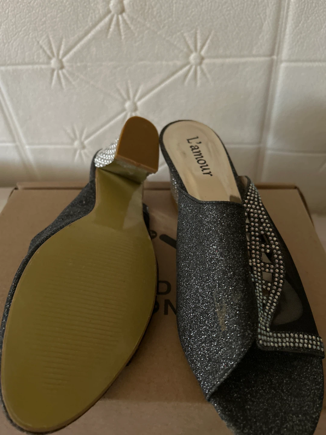 ⚽️ L'amour Women's Sparkly Wedge Mules - photo 2
